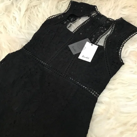 Bardot Splice Panel Lace Cocktail Dress 1619 - Picture 6 of 8